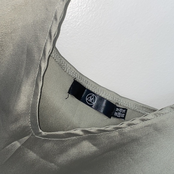 Green Satin Slip dress - Picture 3 of 4